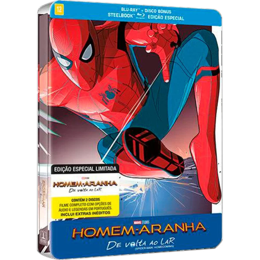 Blu ray Homem Aranha De Volta Ao Lar Edição Especial Limitada com Discos Steelbook